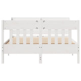 Bed frame without mattress white 150x200 cm solid pine wood