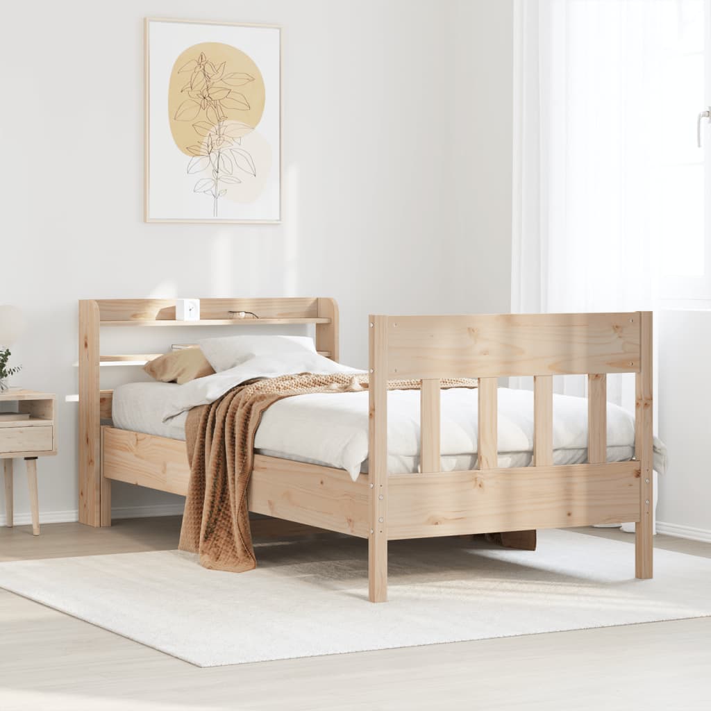 Cadre de lit sans matelas 90x200 cm bois de pin massif