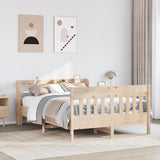 Bed frame without mattress 140x190 cm solid pine wood