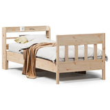 Cadre de lit sans matelas 75x190 cm bois de pin massif