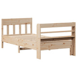 Cadre de lit sans matelas 75x190 cm bois de pin massif