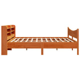 Brown wax bed frame and headboard 200x200 cm pine wood