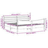 Braunes Wachsbettgestell und Kopfteil 200x200 cm aus Kiefernholz