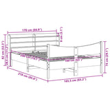 Cadre de lit avec tête de lit blanc 160x200 cm bois pin massif