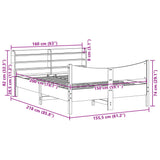 Cadre de lit avec tête de lit blanc 150x200 cm bois pin massif