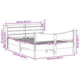 Cadre de lit avec tête de lit 120x200 cm bois de pin massif