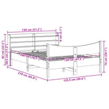 Cadre de lit avec tête de lit blanc 120x200 cm bois pin massif