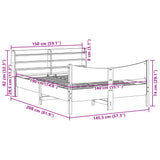 Cadre de lit avec tête de lit 140x190 cm bois de pin massif