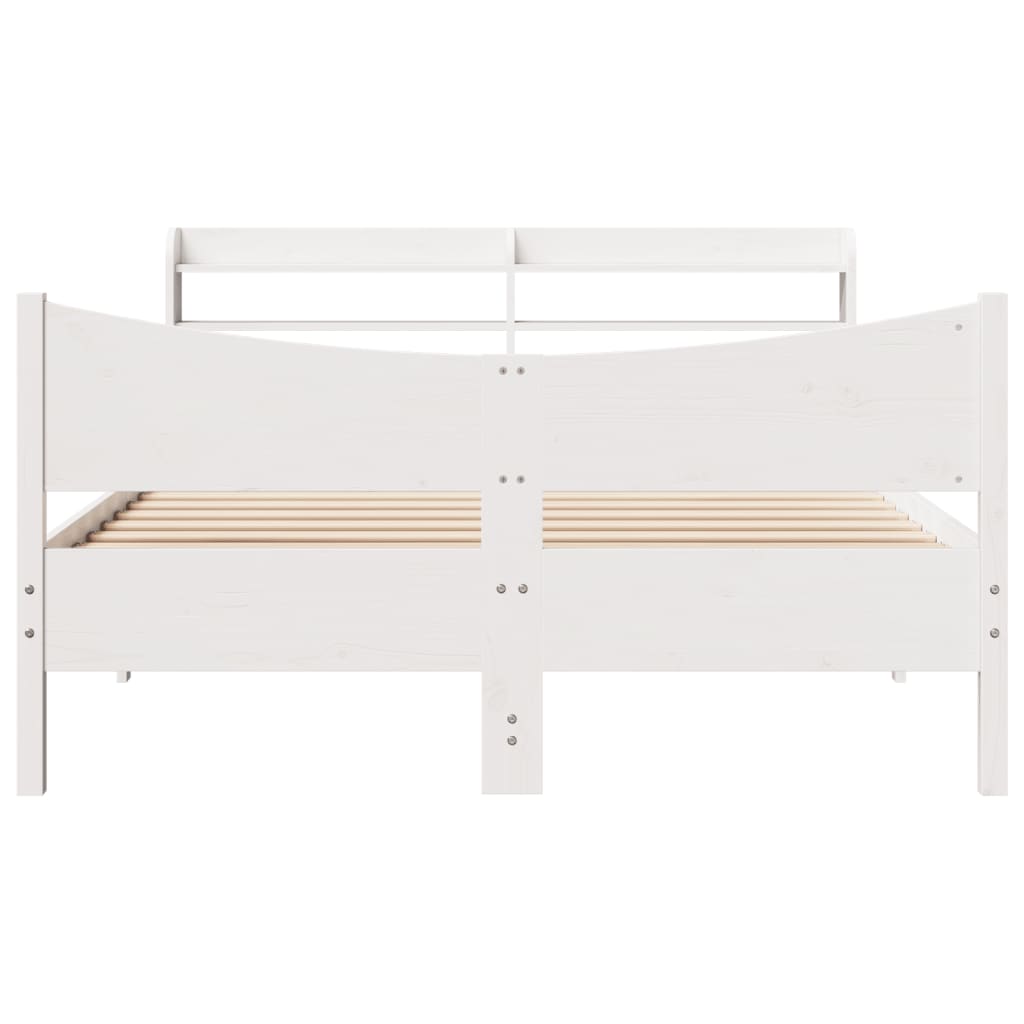 Cadre de lit avec tête de lit blanc 120x190 cm bois pin massif