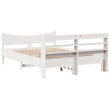 Cadre de lit avec tête de lit blanc 120x190 cm bois pin massif