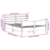 Cadre de lit avec tête de lit blanc 120x190 cm bois pin massif