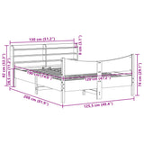 Cadre de lit avec tête de lit cire marron 120x190cm bois de pin