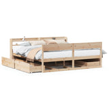 Bed frame without mattress 200x200 cm solid pine wood