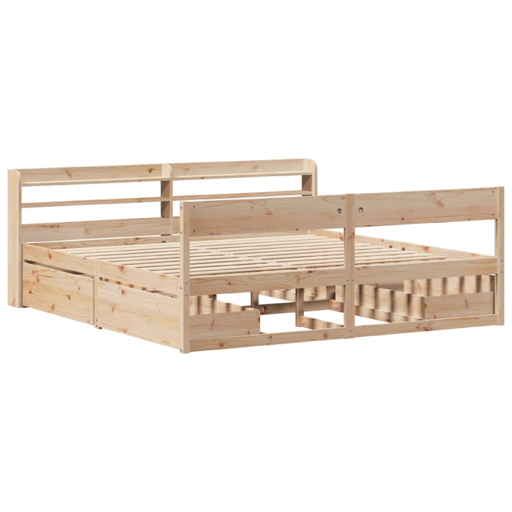 Bed frame without mattress 200x200 cm solid pine wood