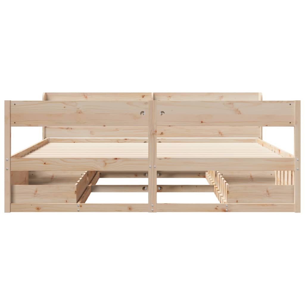 Bed frame without mattress 200x200 cm solid pine wood