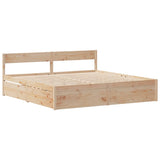 Bed frame without mattress 200x200 cm solid pine wood