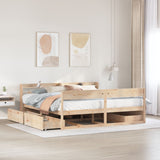 Bed frame without mattress 200x200 cm solid pine wood