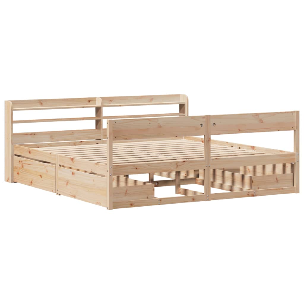 Bed frame without mattress 180x200 cm solid pine wood