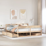 Bed frame without mattress 180x200 cm solid pine wood