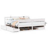 Cadre de lit sans matelas blanc 180x200 cm bois massif de pin