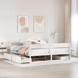 Cadre de lit sans matelas blanc 180x200 cm bois massif de pin