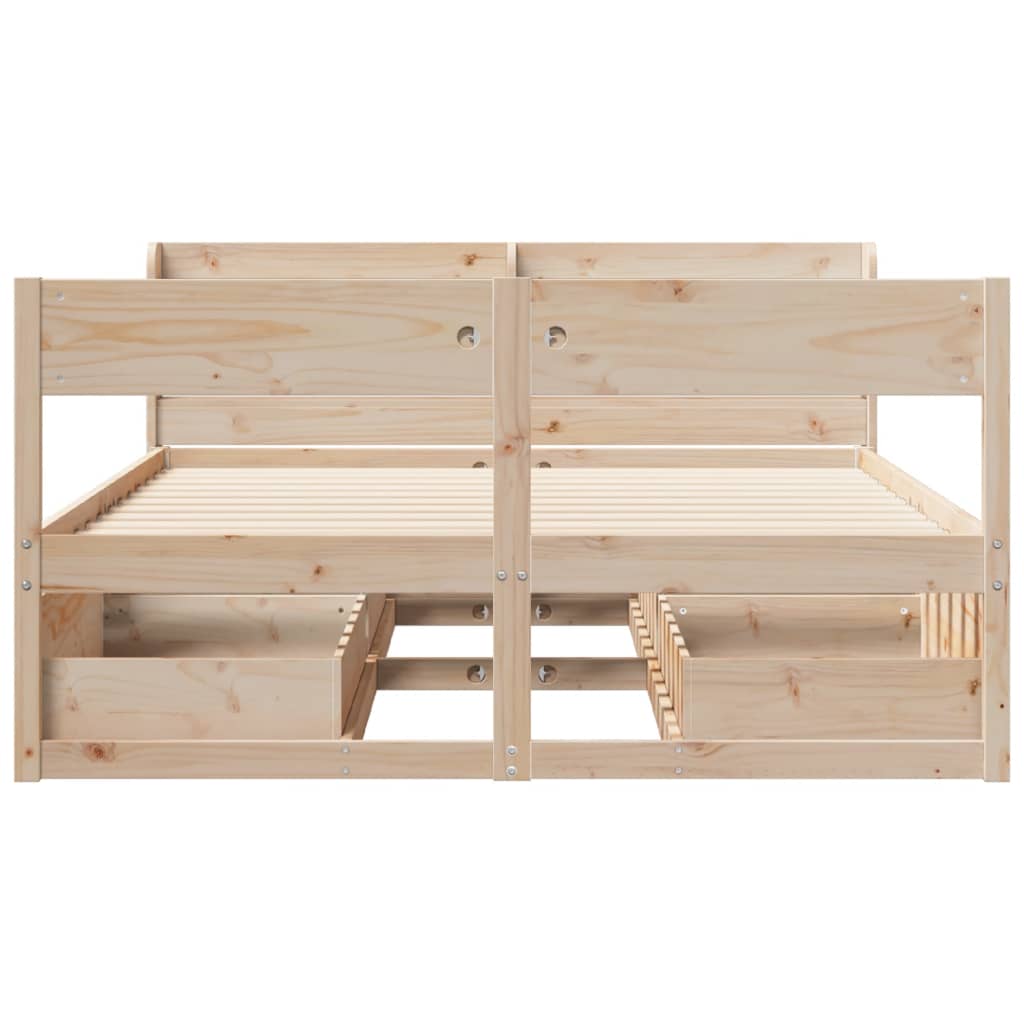 Bed frame without mattress 160x200 cm solid pine wood