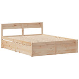 Bed frame without mattress 160x200 cm solid pine wood