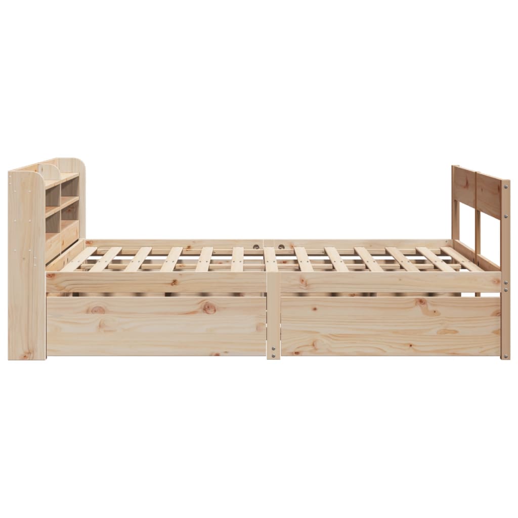 Bed frame without mattress 160x200 cm solid pine wood