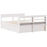 Cadre de lit sans matelas blanc 160x200 cm bois de pin massif