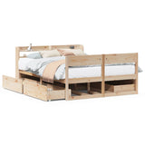 Bed frame without mattress 150x200 cm solid pine wood