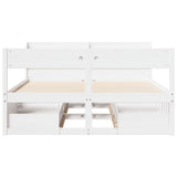 Bed frame without mattress white 150x200 cm solid pine wood