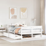 Bed frame without mattress white 150x200 cm solid pine wood