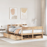 Bed frame without mattress 140x200 cm solid pine wood