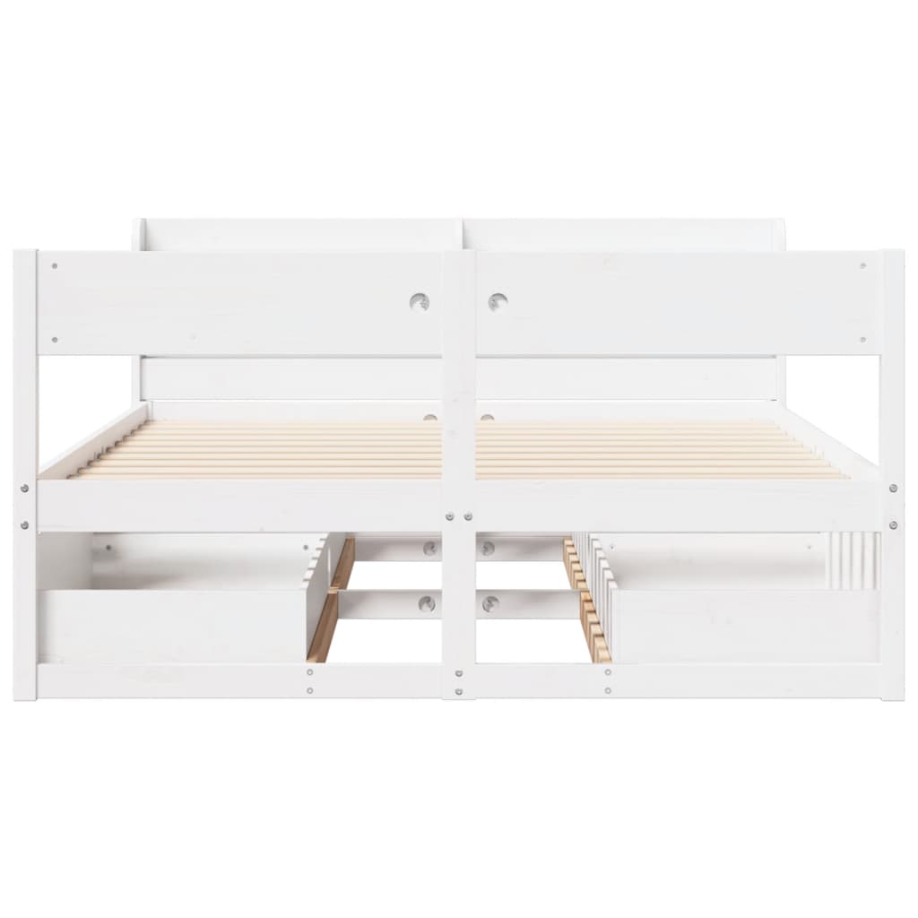 Cadre de lit sans matelas blanc 120x200 cm bois de pin massif