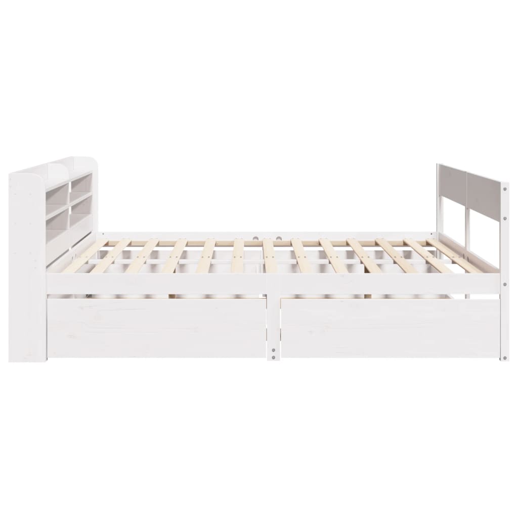 Cadre de lit sans matelas blanc 120x200 cm bois de pin massif