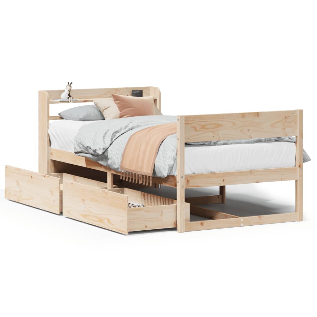 Cadre de lit sans matelas 100x200 cm bois massif de pin