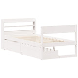 Cadre de lit sans matelas blanc 100x200 cm bois de pin massif