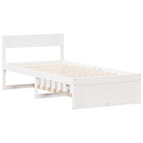 Cadre de lit sans matelas blanc 100x200 cm bois de pin massif