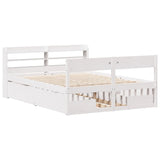 Cadre de lit sans matelas blanc 120x190 cm bois de pin massif