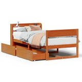 Cadre de lit sans matelas cire marron 90x190 cm bois pin massif