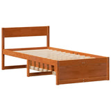 Cadre de lit sans matelas cire marron 90x190 cm bois pin massif