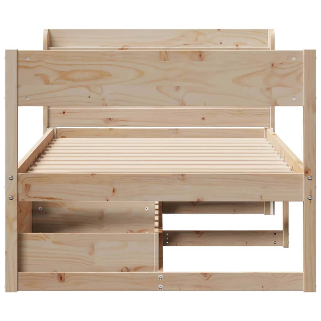 Cadre de lit sans matelas 75x190 cm bois de pin massif