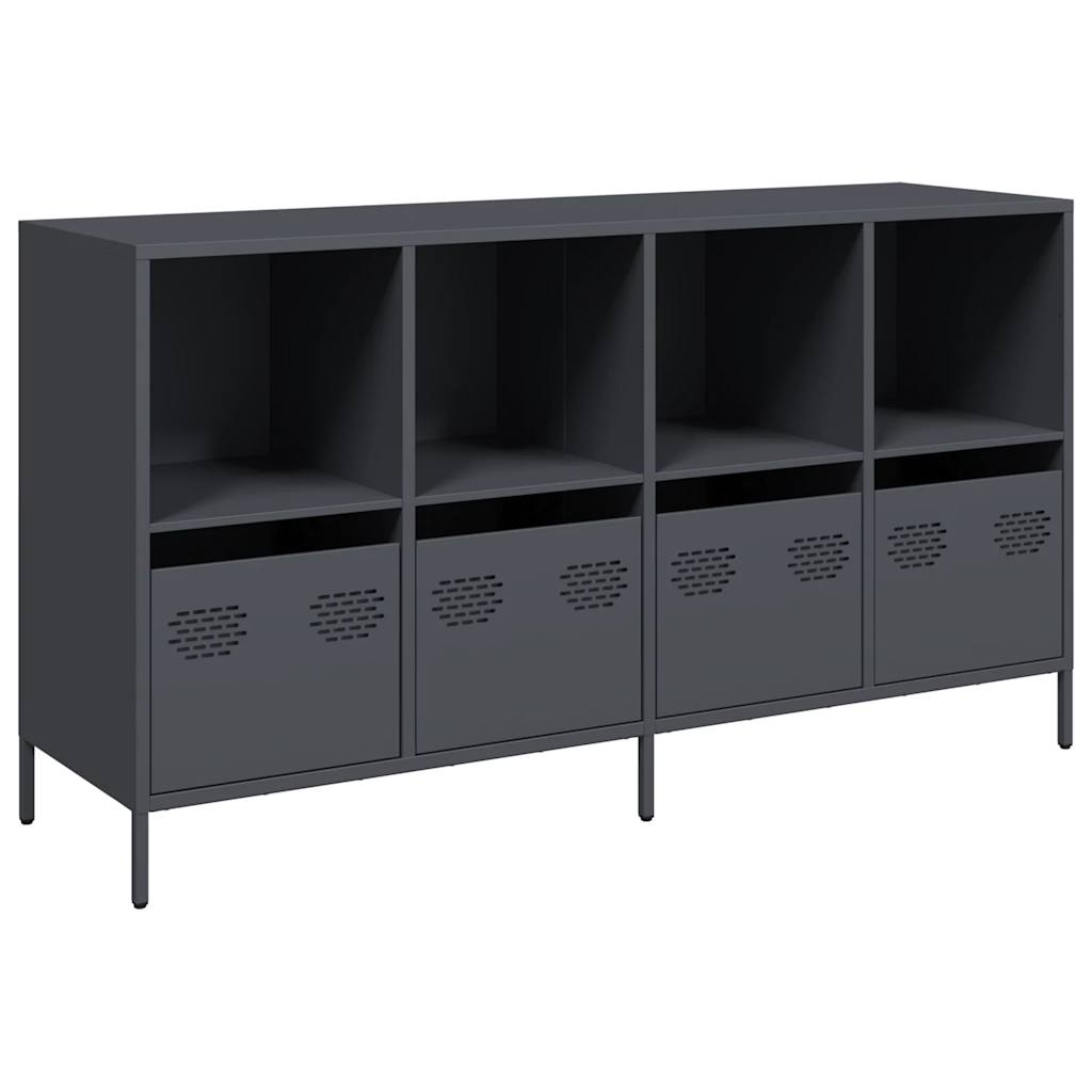 Buffet anthracite 135x39x73,5 cm acier laminé à froid