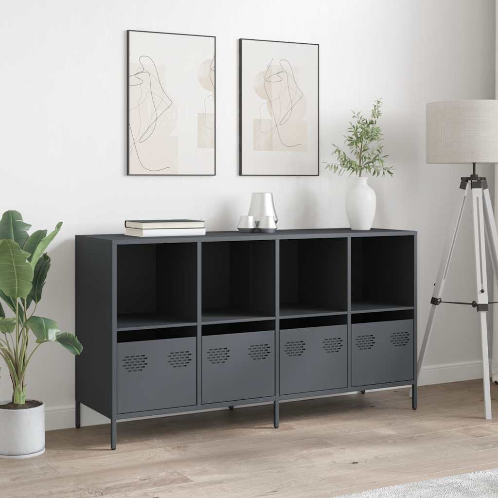 Buffet anthracite 135x39x73,5 cm acier laminé à froid