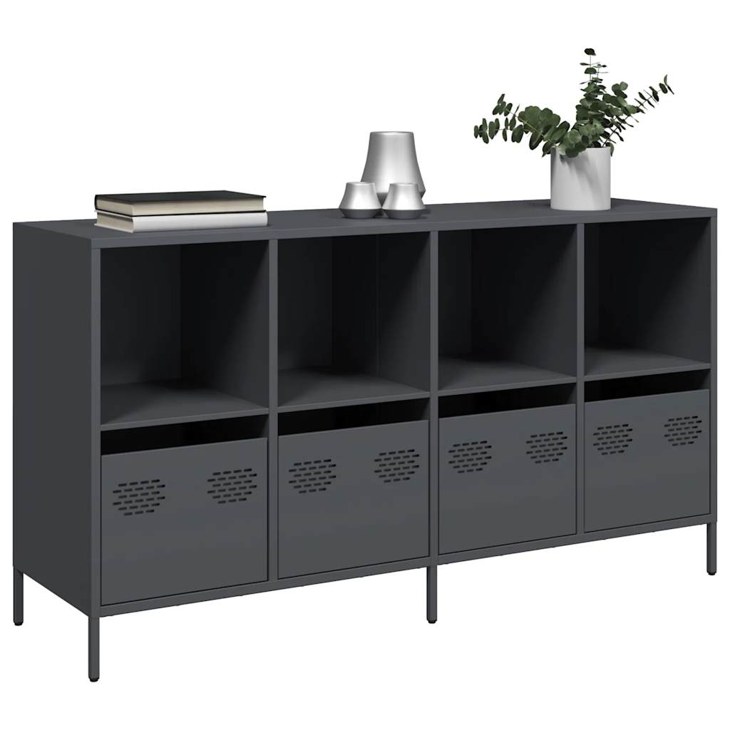 Buffet anthracite 135x39x73,5 cm acier laminé à froid