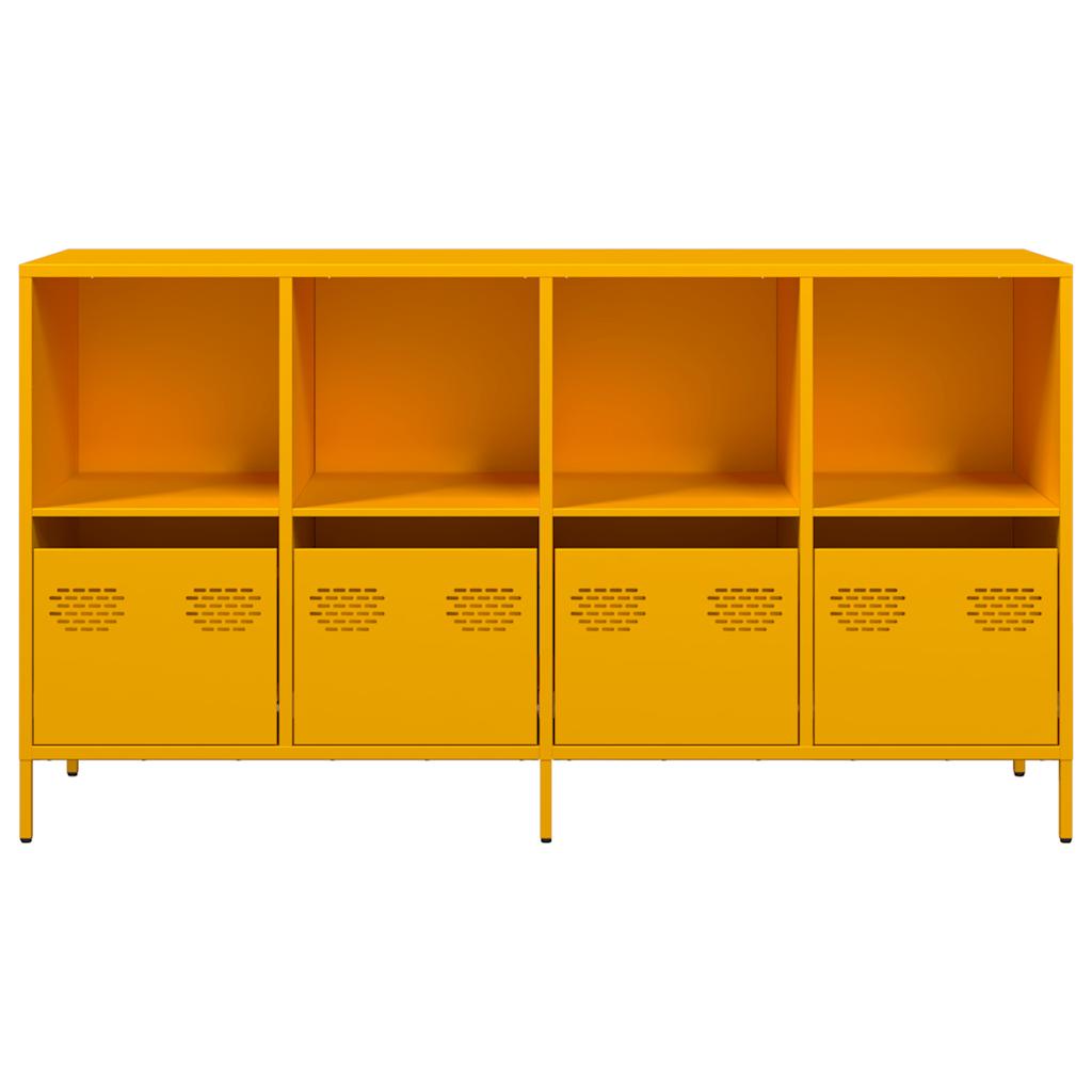 Buffet jaune moutarde 135x39x73,5 cm acier laminé à froid