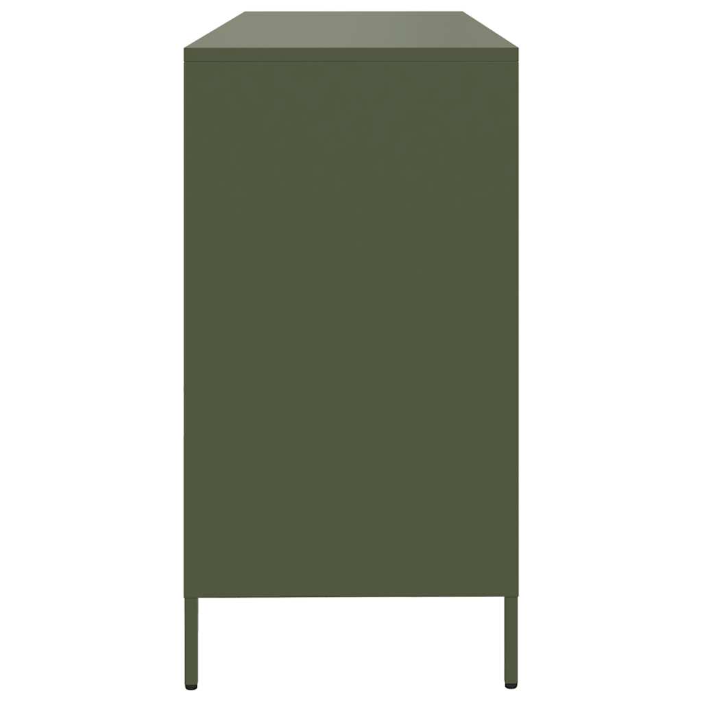 Buffet vert olive 135x39x73,5 cm acier laminé à froid