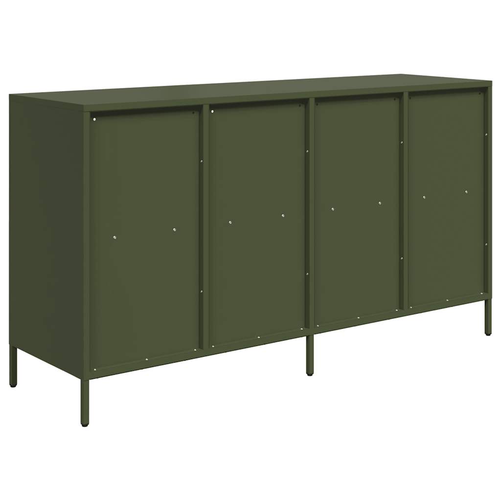 Buffet vert olive 135x39x73,5 cm acier laminé à froid