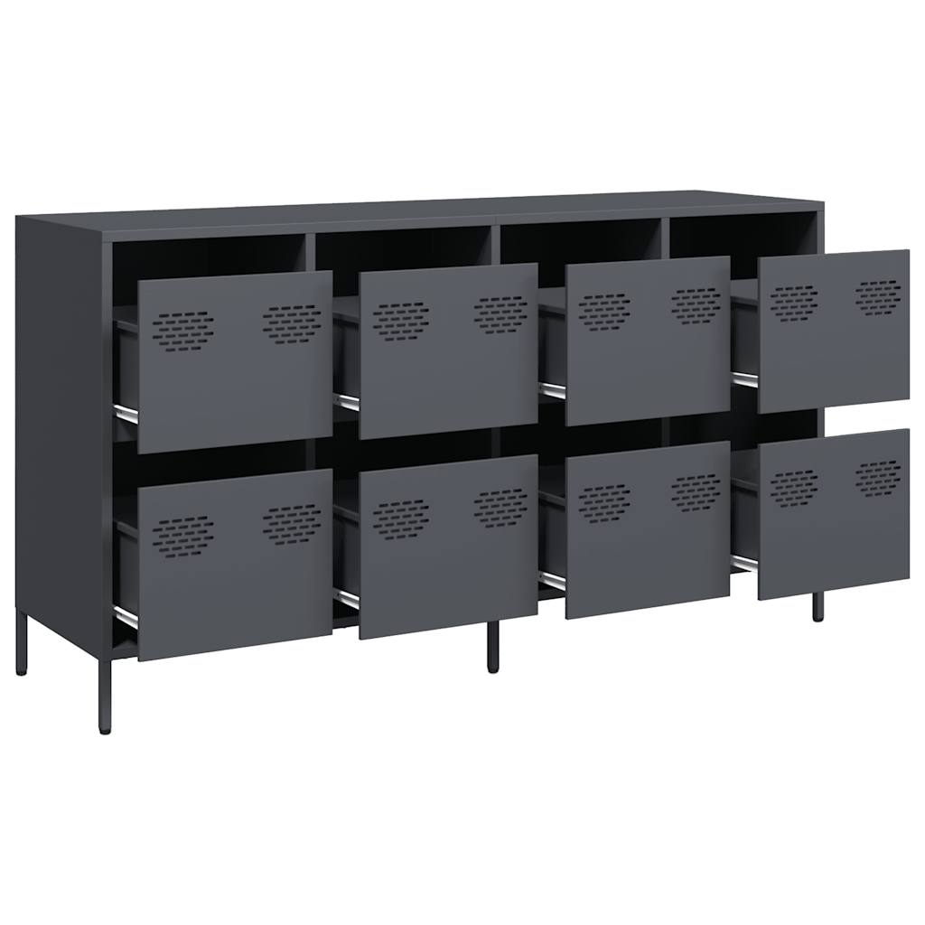 Buffet anthracite 135x39x73,5 cm acier laminé à froid