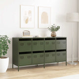 Buffet vert olive 135x39x73,5 cm acier laminé à froid